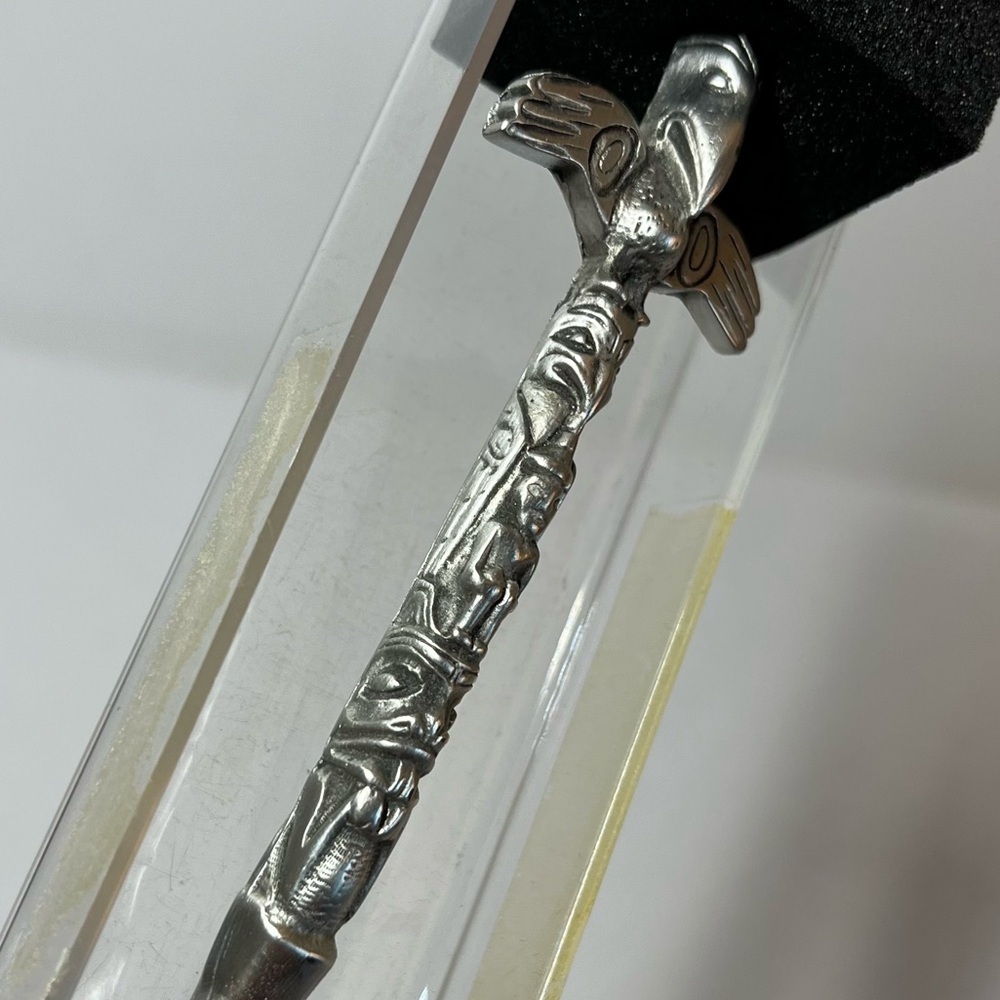 New Pewter Silver Totem Pole Spoon. BOMA. Made in Canada